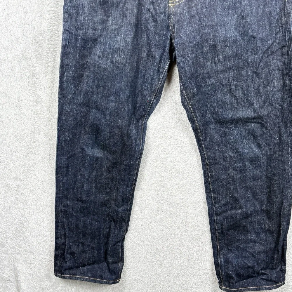 Tellason Straight Taper Jeans Size 35 Selvedge Kaihara Made USA Dark Wash Indigo